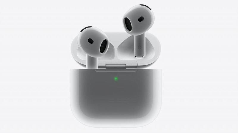 AirPods 4 (chống ồn) thiết kế dạng mở, hộp sạc hỗ trợ sạc không dây