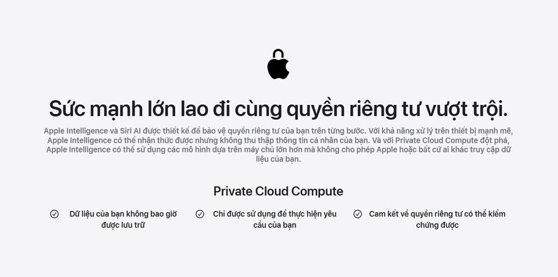 Apple cho biết Apple Intelligence và Siri AI được thiết kế để bảo vệ quyền riêng tư ở từng bước