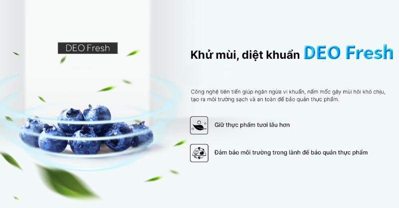 Aqua trang bị công nghệ khử mùi kháng khuẩn DEO Fresh giúp phân hủy các cấu trúc gây mùi