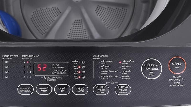 Bảng điều khiển máy giặt Samsung cửa trên rất trực quan và dễ sử dụng