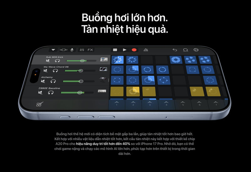 Buồng hơi thế hệ mới có diện tích bề mặt gấp ba lần giúp máy duy trì hiệu năng ổn định hơn
