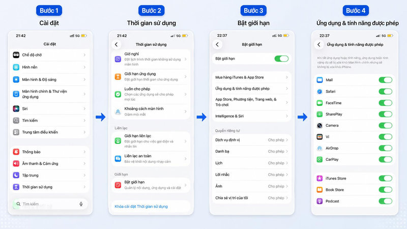Gạt nút sang màu xanh để bỏ ẩn ứng dụng trên iPhone