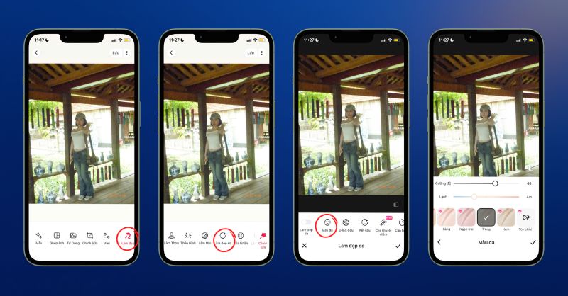 Cách chỉnh trắng da trên Meitu nhanh chóng