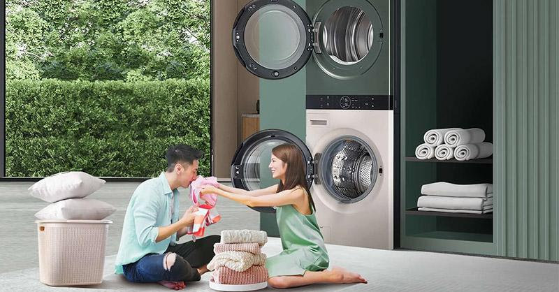 Cách để máy giặt và máy sấy chồng lên nhau