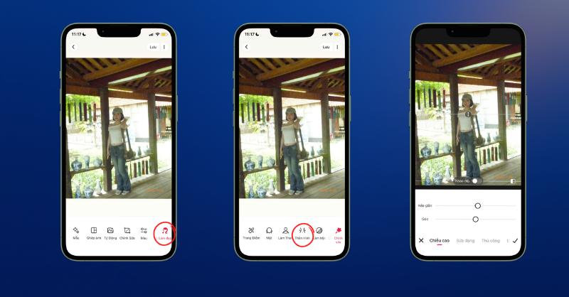 Cách kéo chân tự nhiên trên Meitu