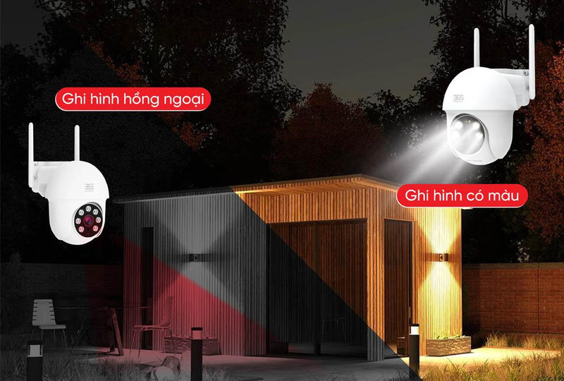 Camera IP Ngoài Trời 360 Độ 5MP 365 Selection OC2 hỗ trợ chống nước IP65 và ghi hình ban đêm có màu