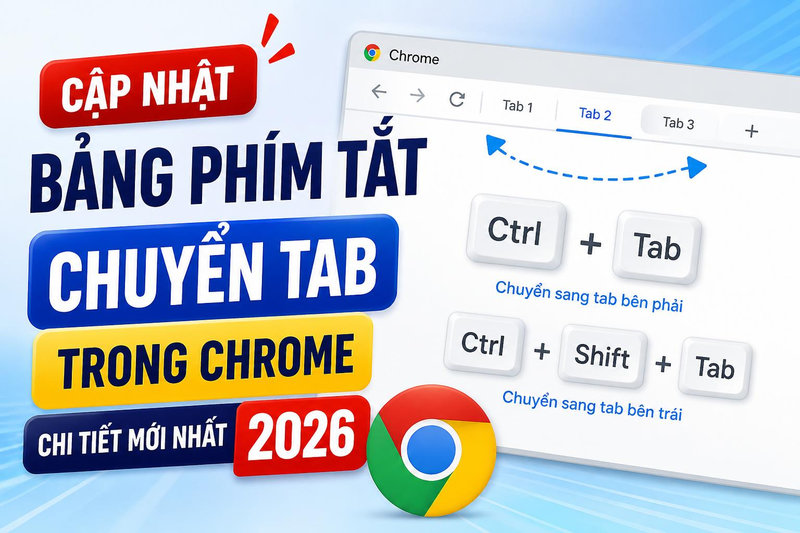 Cập nhật bảng phím tắt chuyển tab trong Chrome chi tiết mới nhất