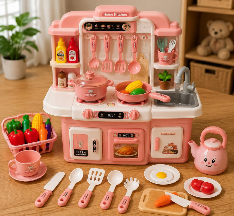 Chất liệu đồ chơi nhà bếp phải đạt chuẩn an toàn, sạch sẽ.