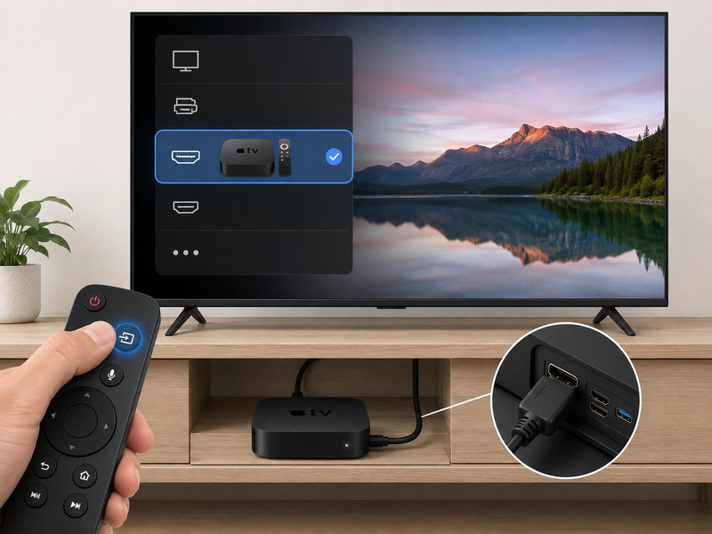 Chọn đúng cổng HDMI đang kết nối Apple TV trên tivi Sony