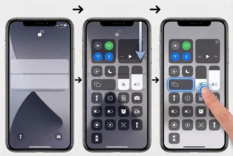 Chọn Phản chiếu màn hình trên iPhone để tìm tivi LG