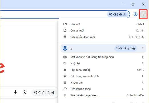 Chọn vào mục trợ giúp trong nút ba chấm