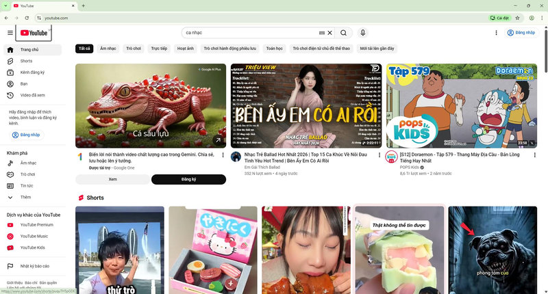 Chọn vào trang web muốn chuyển sang giao diện điện thoại