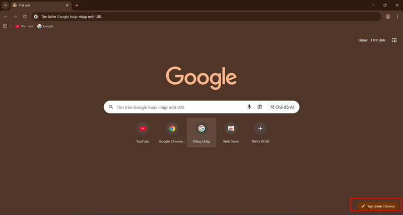 Chọn vào tùy chỉnh Chrome