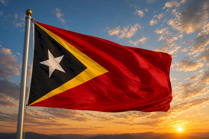 Quốc kỳ Đông Timor với thiết kế tam giác và ngôi sao ấn tượng