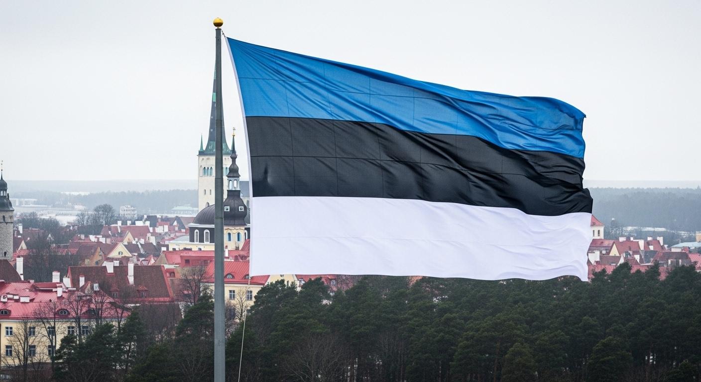 Cờ Estonia độc đáo với dải màu đen kẹp giữa xanh lam và trắng