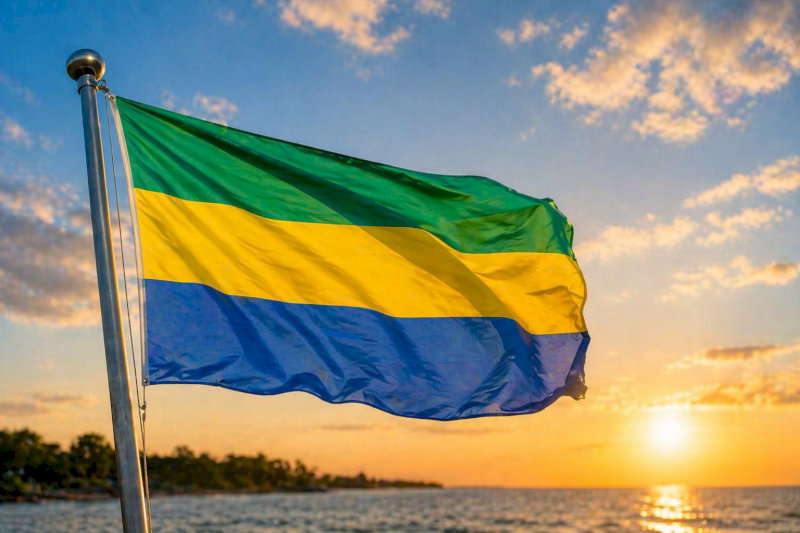 Cờ Gabon mang màu sắc đặc trưng phản ánh đúng vị trí địa lý của một quốc gia xích đạo