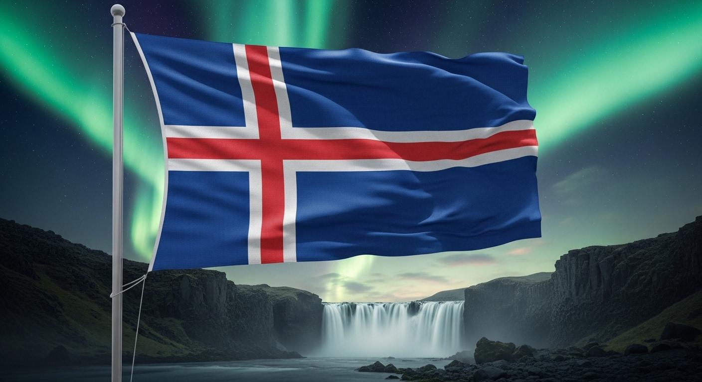 Cờ Iceland mang chữ thập Bắc Âu với màu sắc của lửa và băng