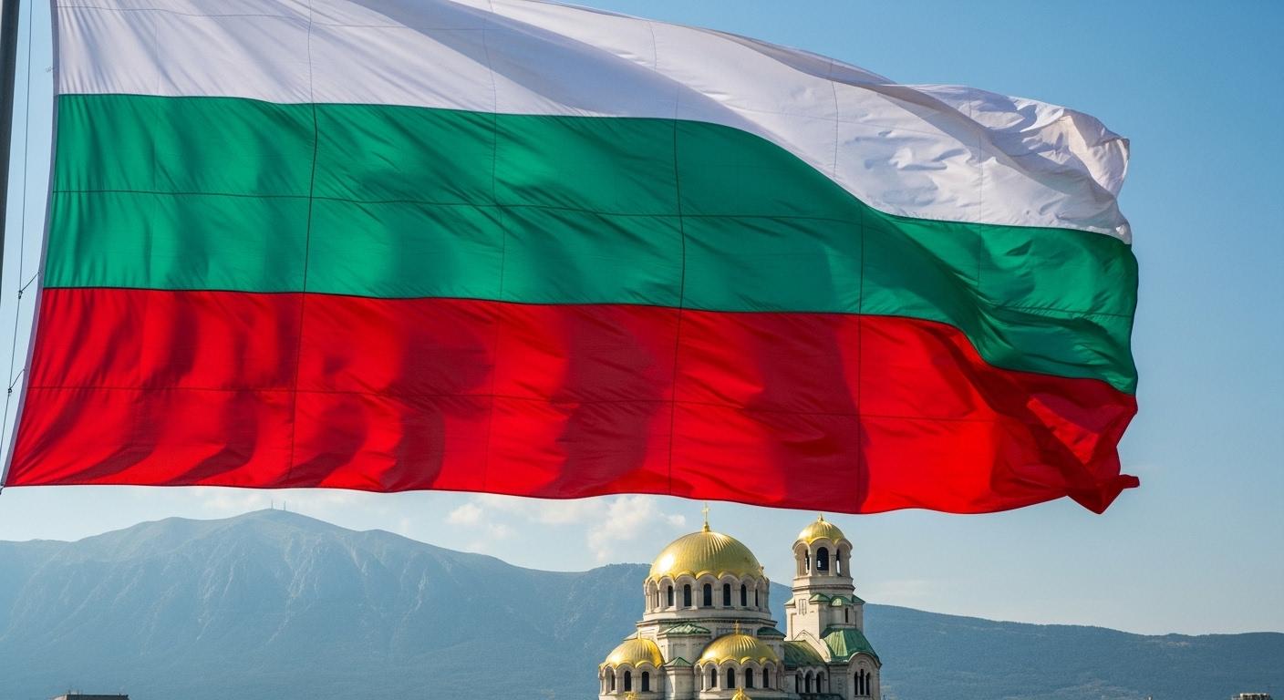 Cờ nước Bulgaria mang ba dải màu ngang trắng xanh lá và đỏ