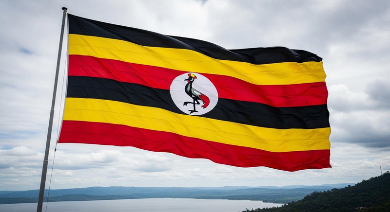 Cờ Uganda ấn tượng với hình ảnh loài chim sếu vương miện xám đặc trưng
