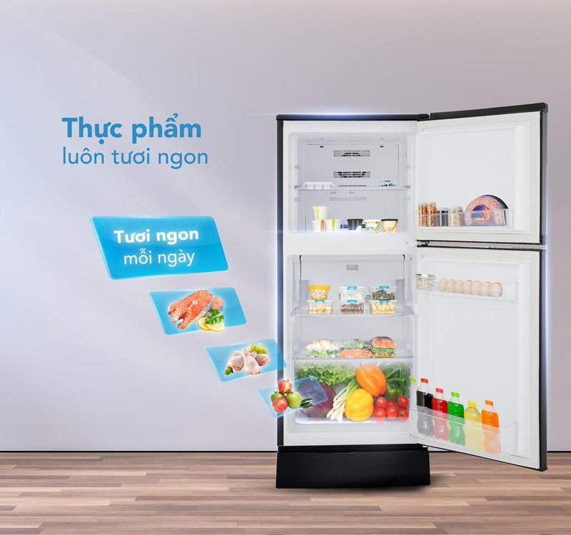 Công nghệ làm lạnh đa chiều giúp phân bổ hơi lạnh ổn định và bảo quản thực phẩm tươi ngon lâu hơn