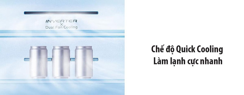 Công nghệ Quick Cooling trên tủ lạnh Hitachi 4 cánh giúp làm lạnh nhanh bảo quản thực phẩm hiệu quả