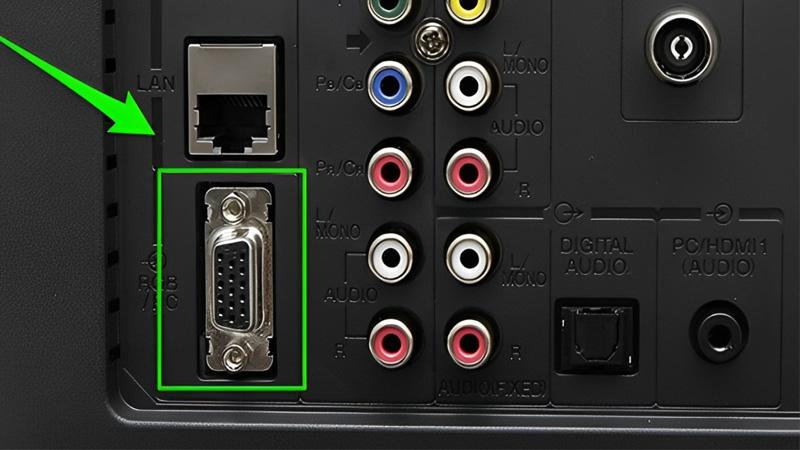 Cổng VGA chỉ truyền hình ảnh, cần thêm cáp cho âm thanh