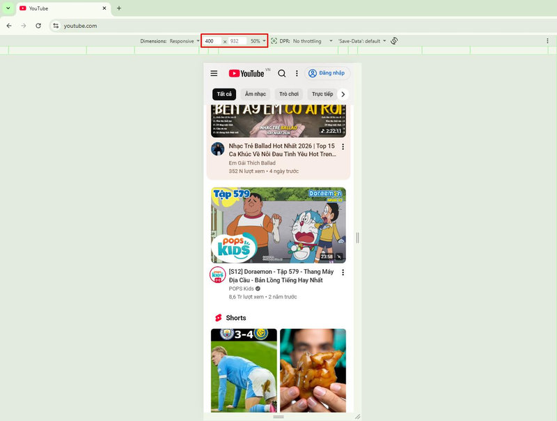 Điều chỉnh tỉ lệ chi tiết