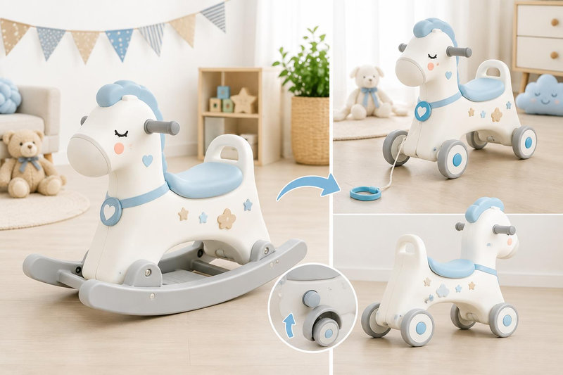 Đồ chơi vận động bập bênh giúp kích thích phát triển khả năng giữ thăng bằng