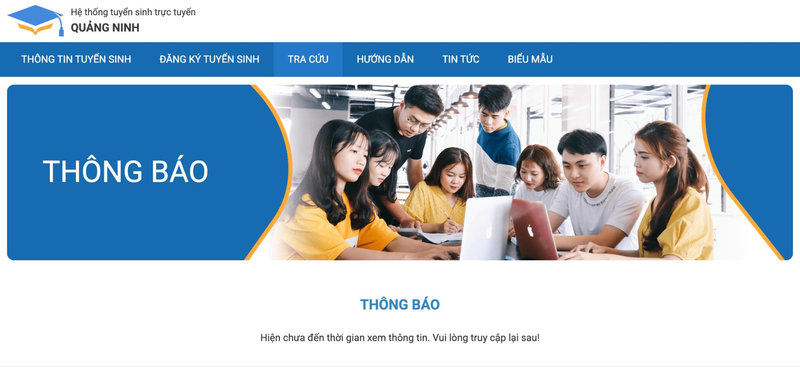 Giao diện chính để tra cứu điểm thi lớp 10 tỉnh Quảng Ninh 2026 - 2027