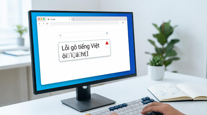 Giao diện trình duyệt Chrome bị lỗi khi người dùng nhập văn bản