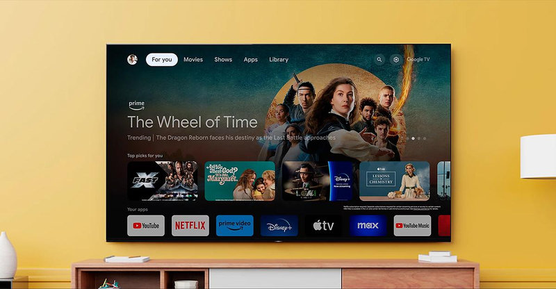Hệ điều hành Google TV mang đến giao diện trực quan và dễ sử dụng trên tivi Sony 65 inch