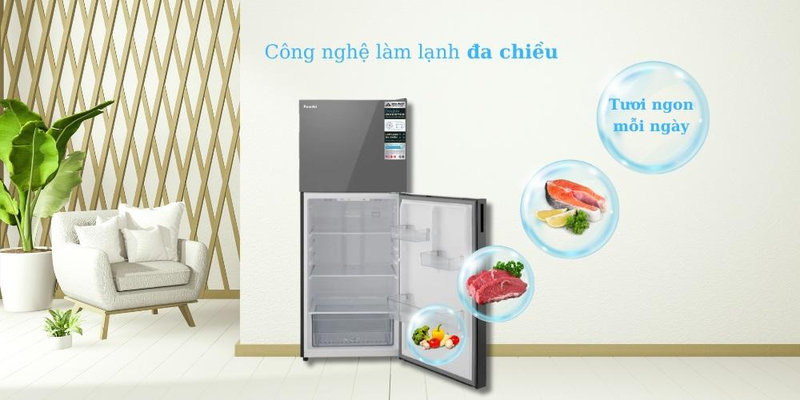 Hệ thống làm lạnh đa chiều phân bổ hơi lạnh đều khắp tủ