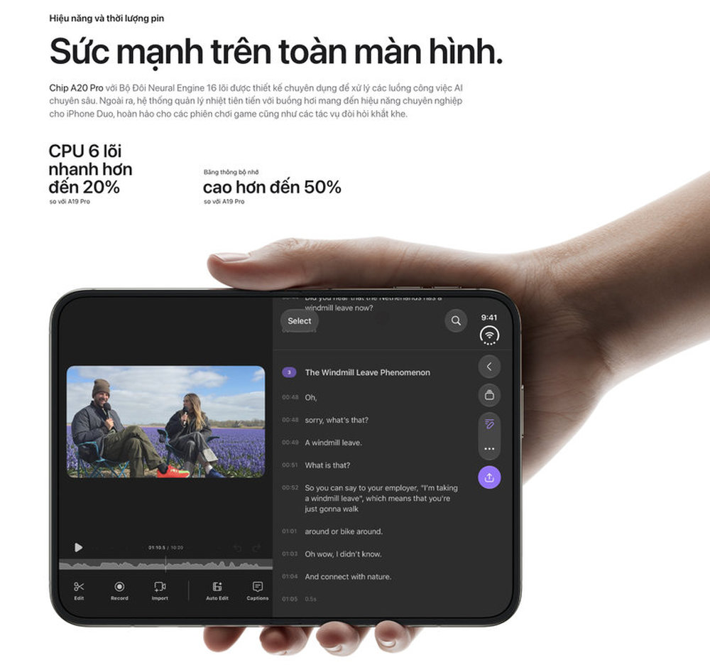 Hiệu năng và pin vượt trội trên iPhone Duo