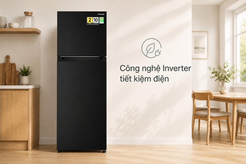 Hitachi Inverter 260 Lít HRTN5275MFUVN nổi bật với công nghệ Inverter tiết kiệm điện