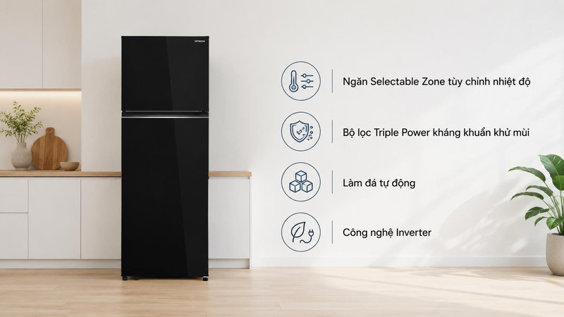 Hitachi Inverter 407 Lít HRTN6443SAGBKVN với nhiều công nghệ nổi bật