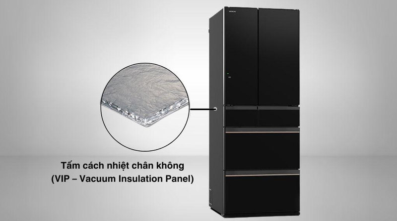 Hitachi R-HW620RV XK với công nghệ tấm cách nhiệt chân không