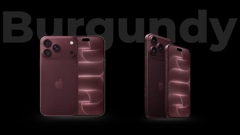 iPhone 18 Pro Max màu Đỏ Burgundy nổi bật với sắc đỏ đậm, toát lên vẻ sang trọng