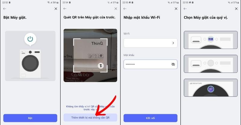 Kết nối máy giặt LG và điện thoại thông qua Wi-Fi