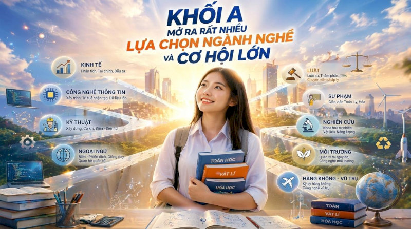 Khối A mở ra rất nhiều lựa chọn ngành nghề