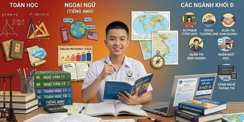 Khối D có tính linh hoạt khá cao khi xét tuyển