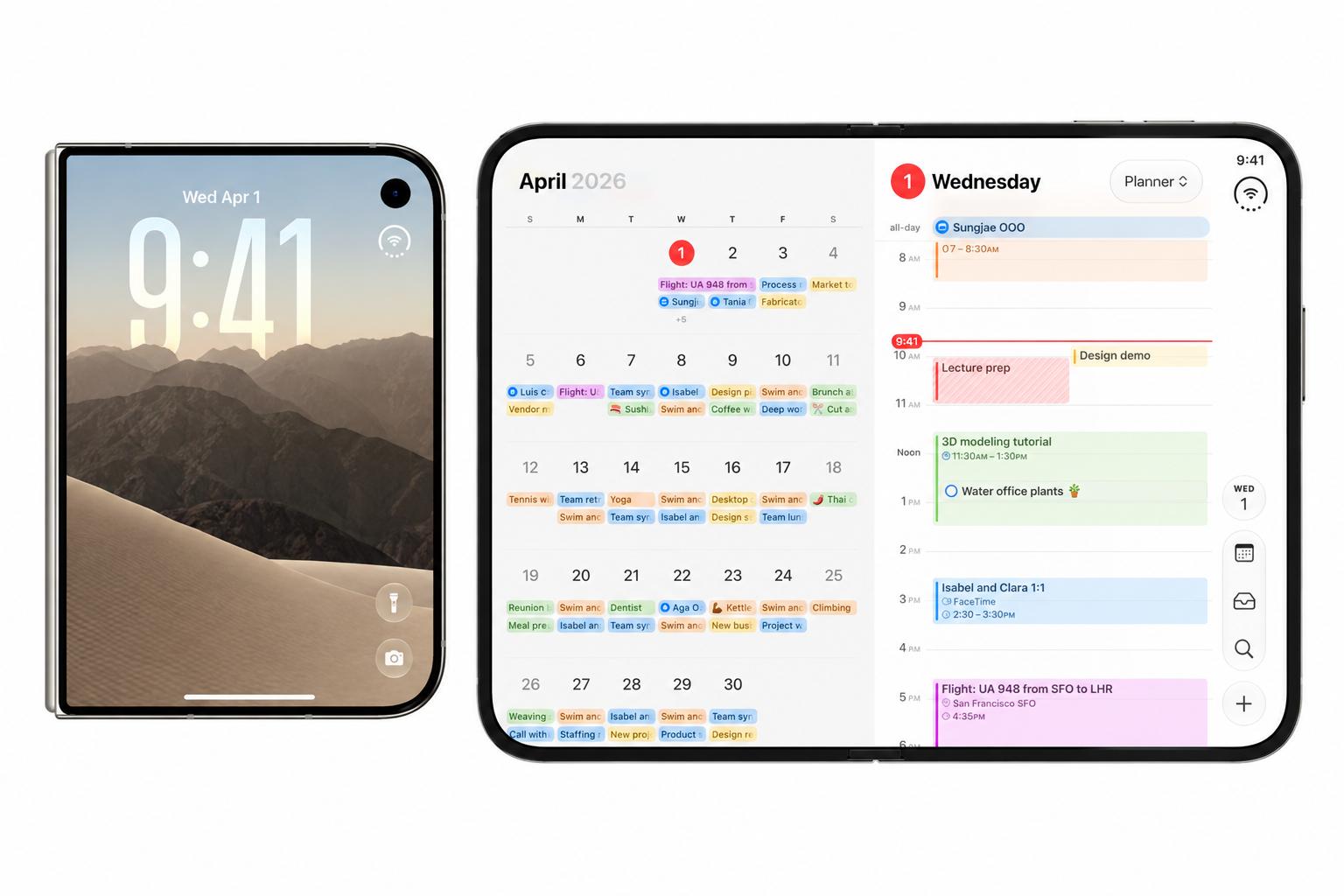 Màn hình iPhone Duo thay đổi không gian hiển thị theo trạng thái máy