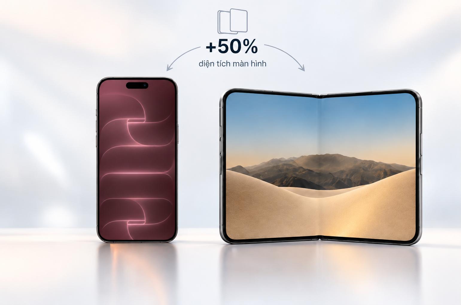 Màn hình trong của iPhone Duo lớn hơn 50% so với màn hình của iPhone 18 Pro Max