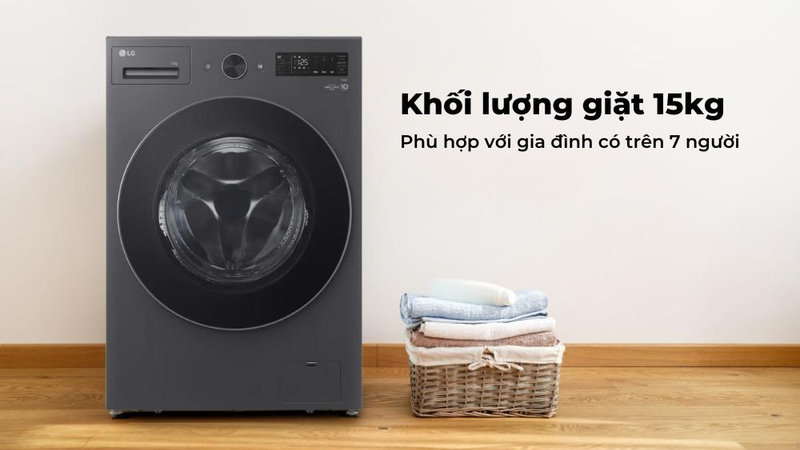 Máy giặt LG 15 kg dành cho gia đình có nhiều đồ giặt