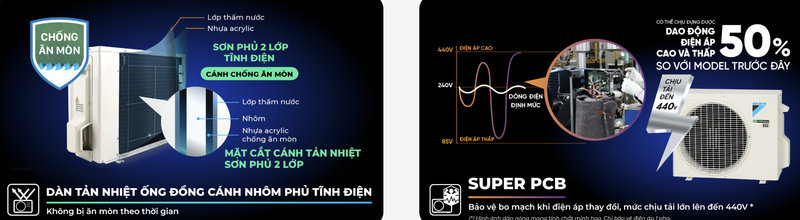 Super PCB và Microchannel giúp tăng khả năng bảo vệ, độ bền cho máy lạnh