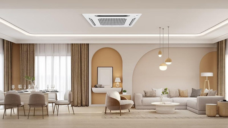 Máy lạnh LG âm trần giúp tối ưu diện tích sàn, phù hợp với văn phòng, cửa hàng và các không gian có trần giả