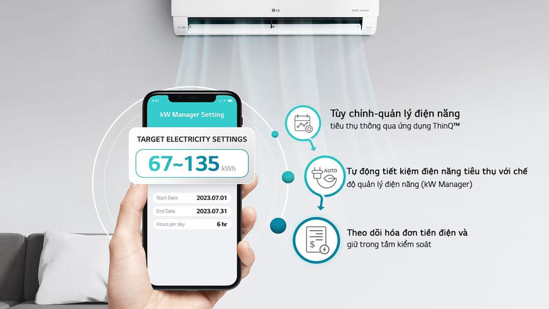 LG ThinQ và các tính năng quản lý năng lượng giúp người dùng điều khiển máy từ xa