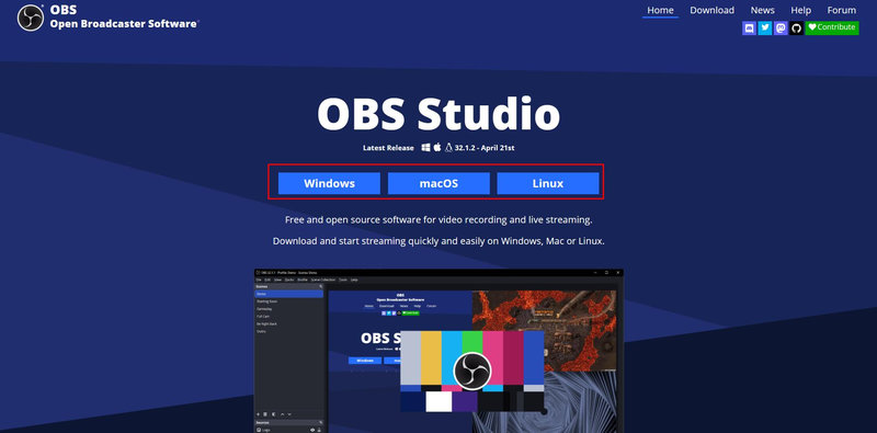 Mở giao diện của OBS Studio
