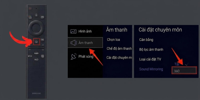 Mở tính năng Sound Mirroring trên tivi Samsung