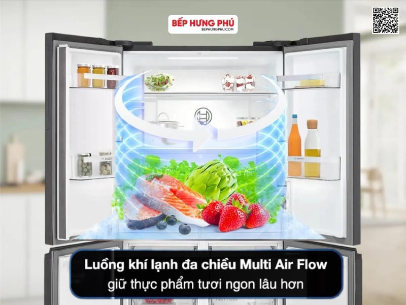 MultiAirflow hỗ trợ lưu thông khí lạnh đến nhiều khu vực trong khoang tủ