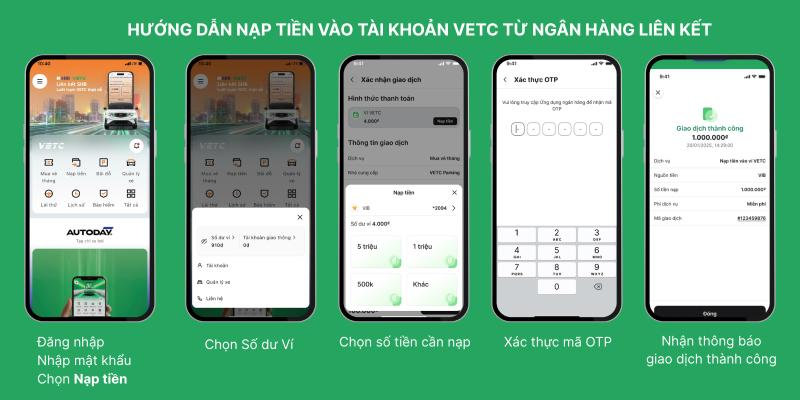 Nạp tiền vào tài khoản VETC qua ứng dụng điện thoại là cách tiện lợi nhất